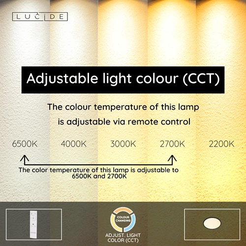 Lucide CASTOR - Flush ceiling light - Ø 32 cm - LED Dim. - CCT - 1x20W 2700K/6500K - Rgb - Opal - USP